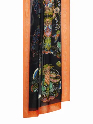 FRANCO FERRARI - FAWN COTTON SILK SCARF 135X190