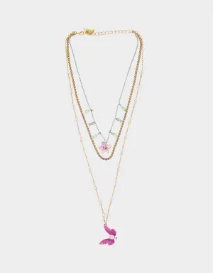 GARDEN GLAM DRAGONFLY ILLUSION NECKLACE PINK Betsey Johnson