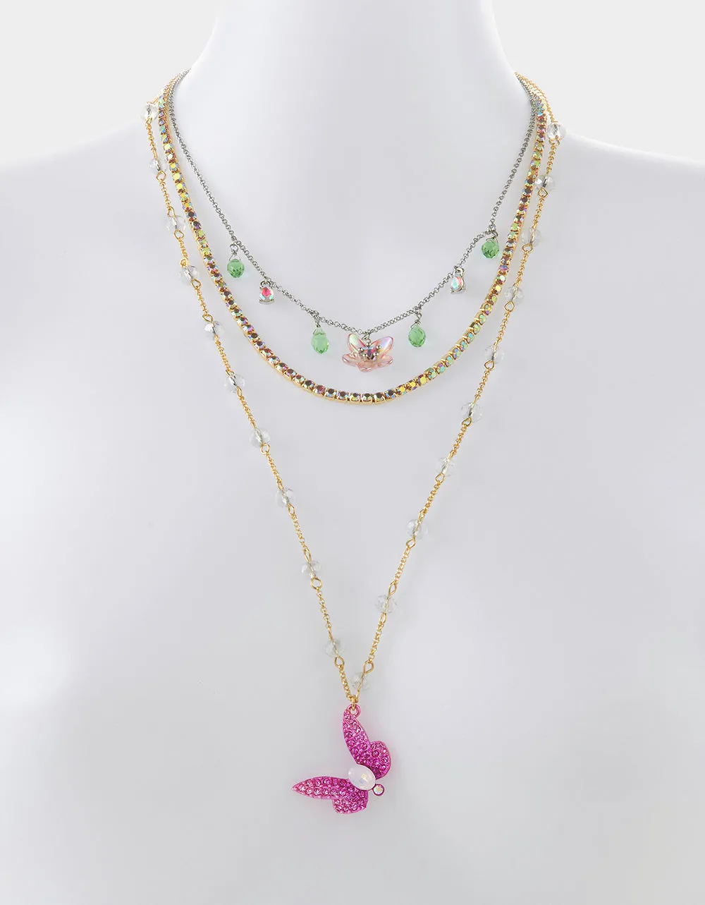 GARDEN GLAM DRAGONFLY ILLUSION NECKLACE PINK Betsey Johnson