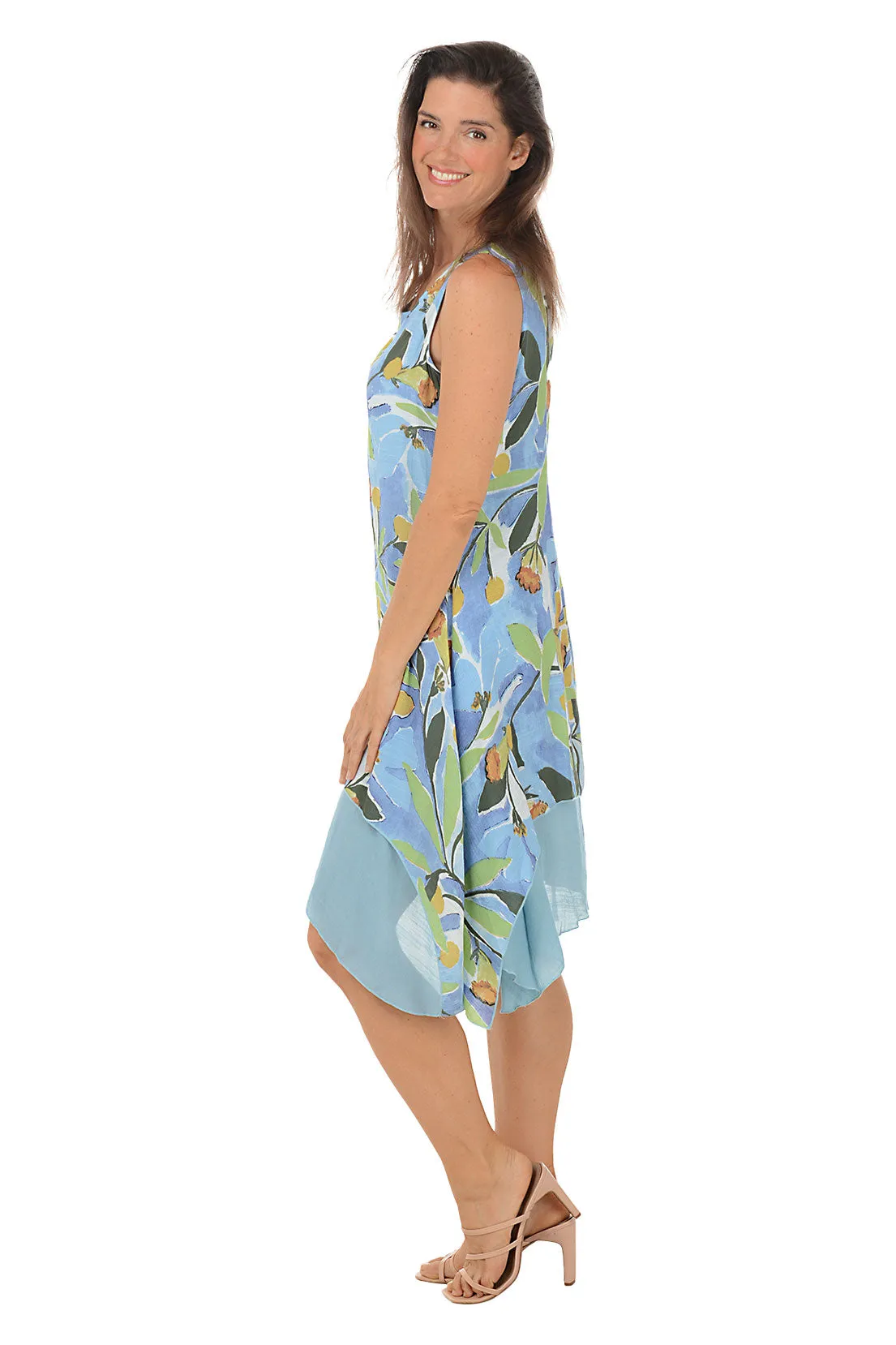 Garden Layered Shark Bite Sleeveless Dress