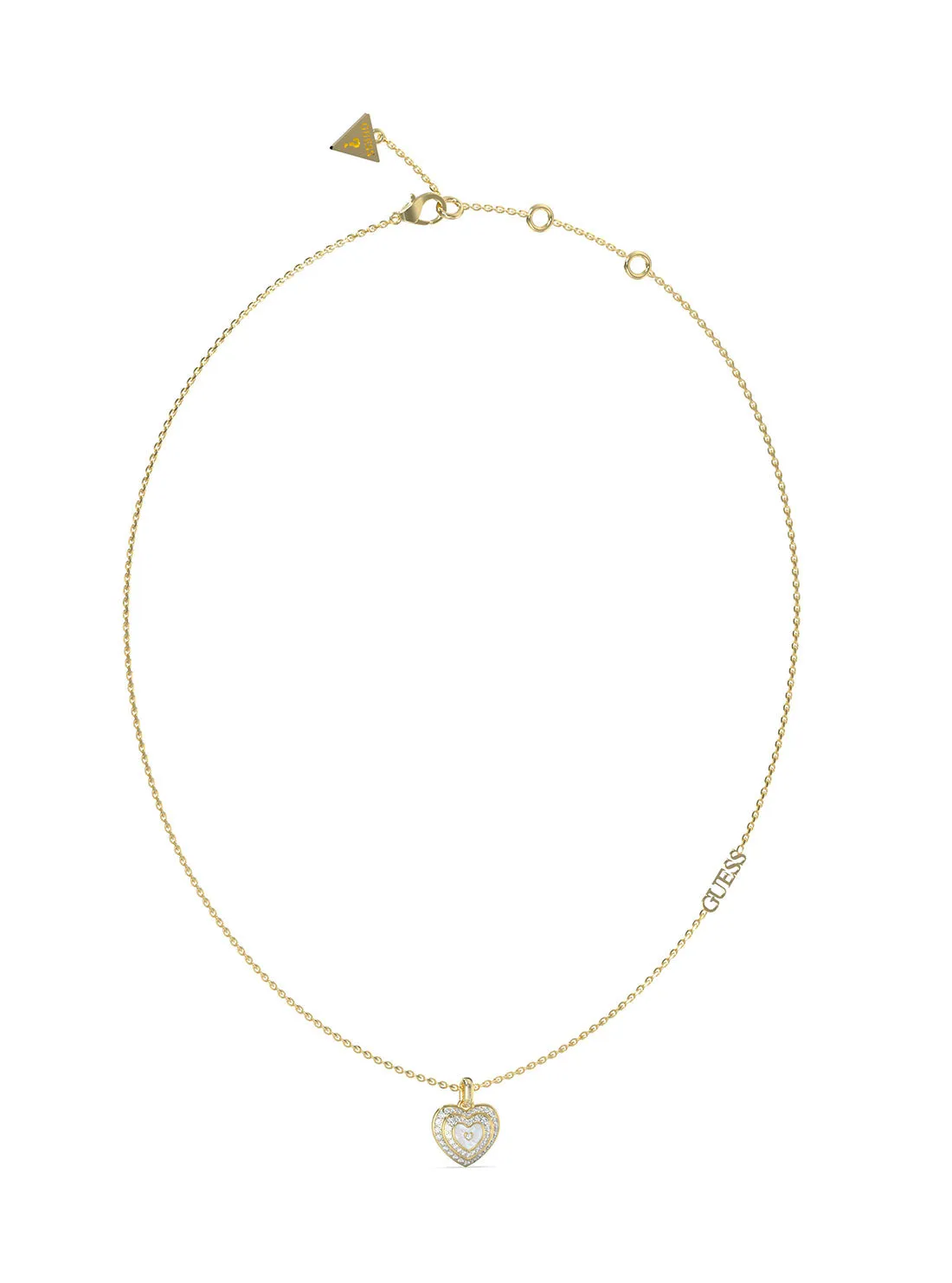 Gold Amami MOP Heart Necklace Guess