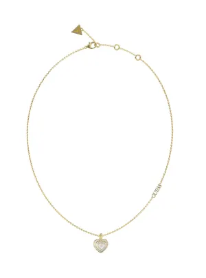 Gold Amami MOP Heart Necklace Guess