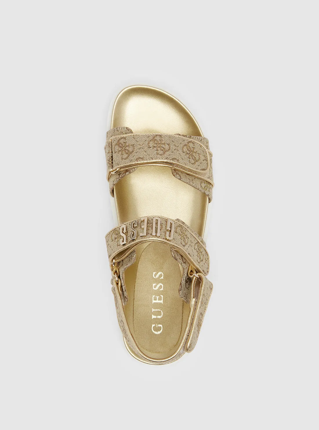 Gold Fadison Strap Sandal Guess