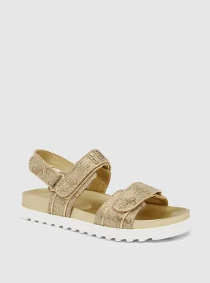 Gold Fadison Strap Sandal Guess