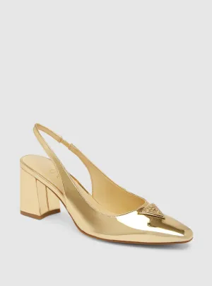 Gold Valinda Block Heel Guess