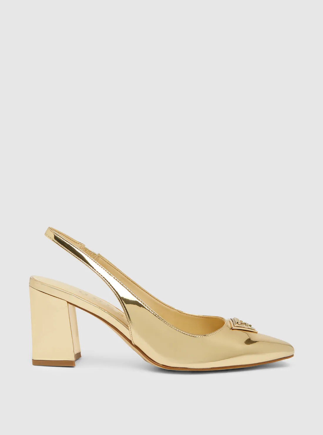 Gold Valinda Block Heel Guess