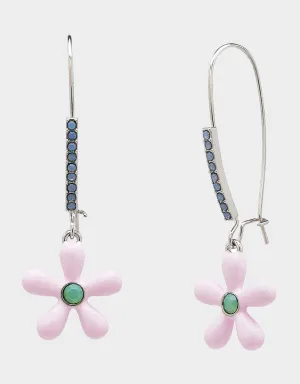 HOP TO IT FLOWER SHEPHERD HOOK EARRINGS PINK Betsey Johnson