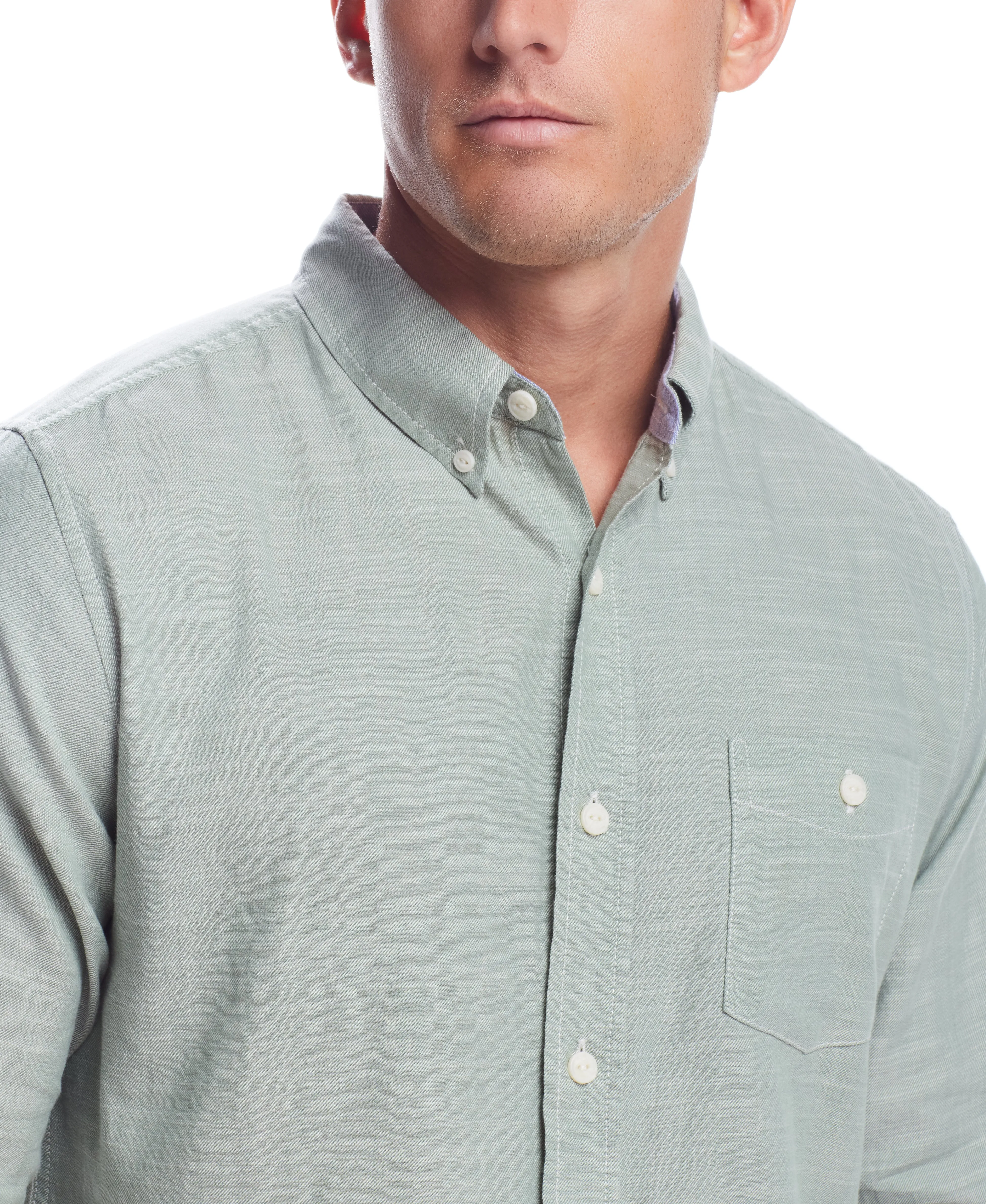 Hot Deal Weatherproof Vintage Men's L/S Solid Cotton Twill Shirt  Limited Availability!
