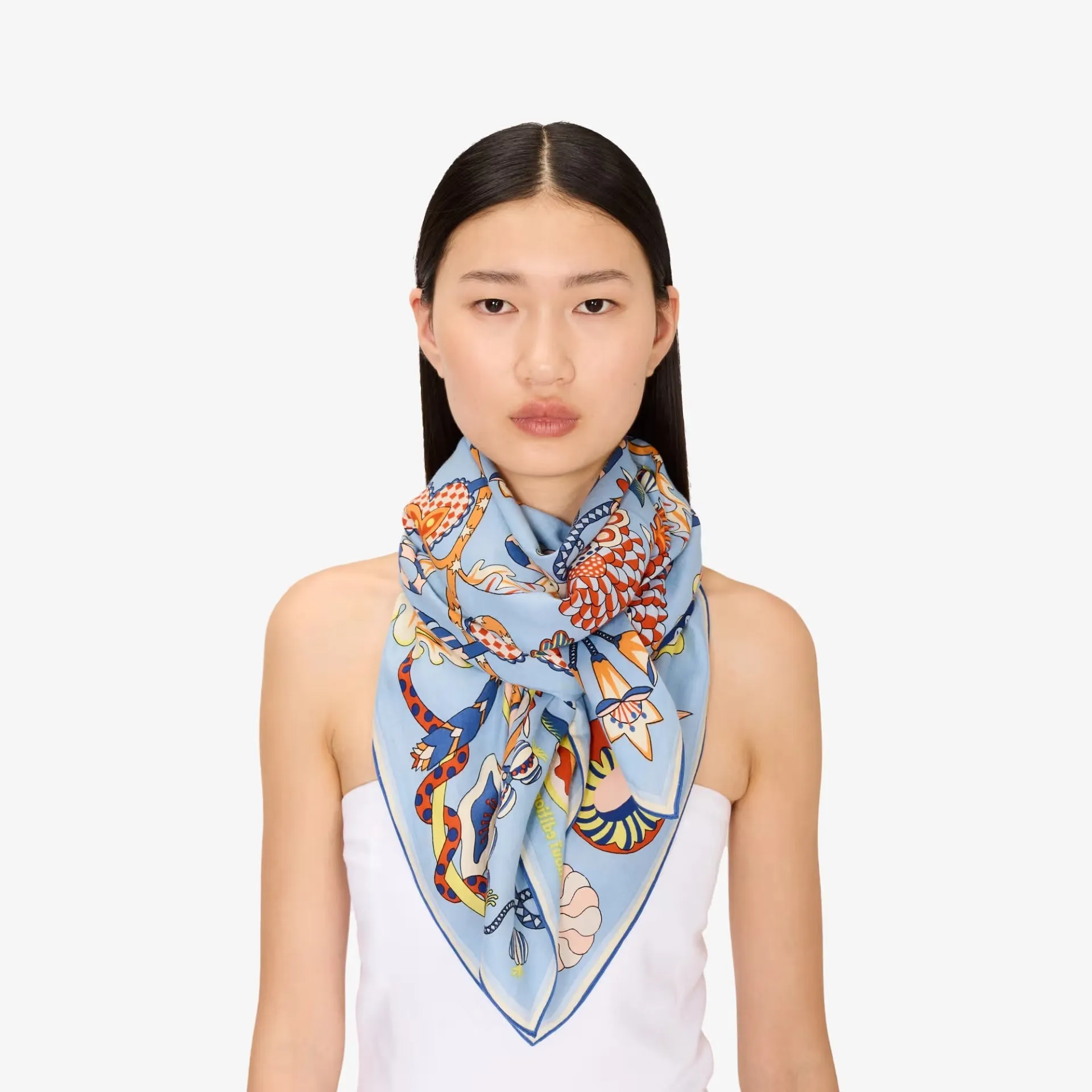 INOUI EDITIONS - BOTANIQUE SCARF IN BLUE