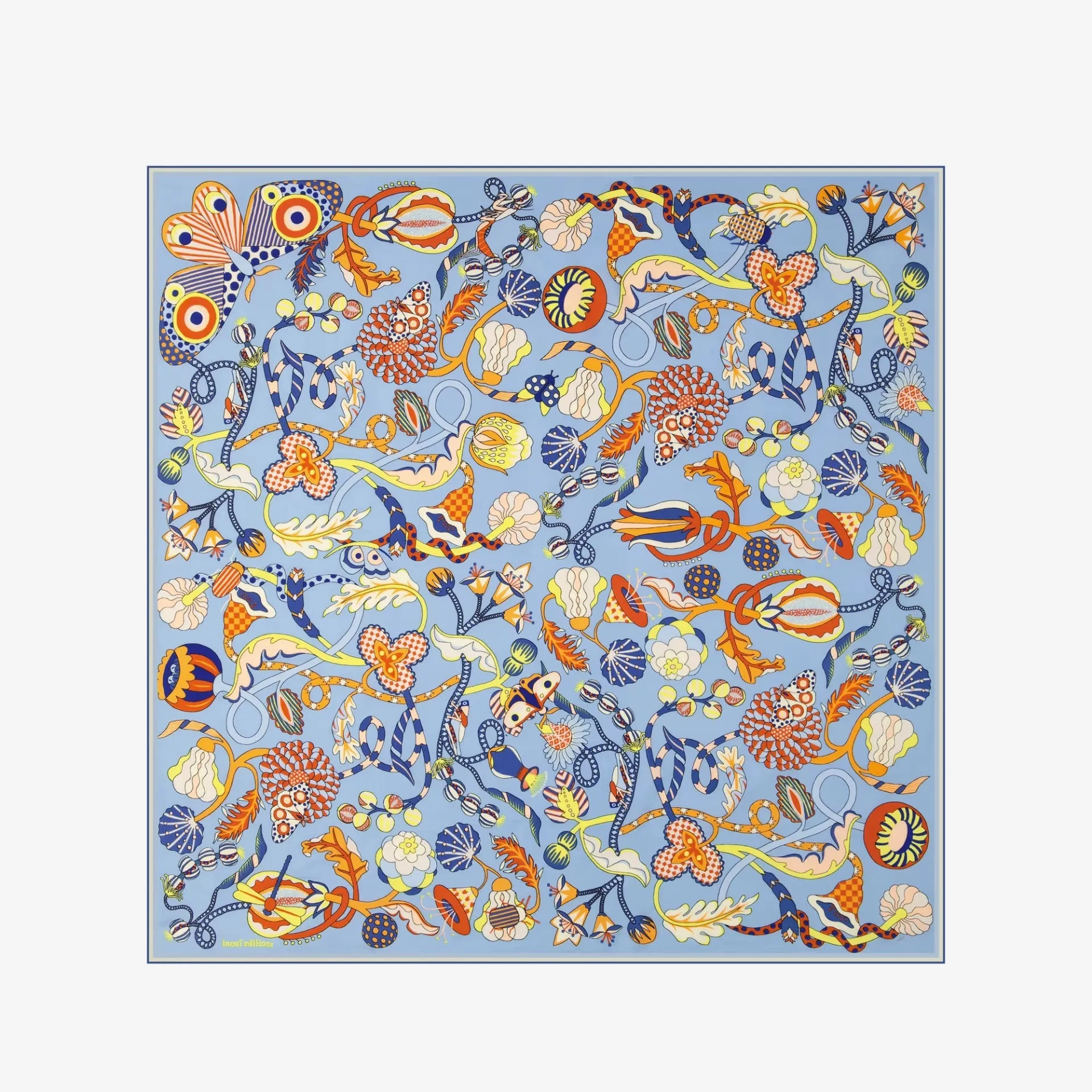 INOUI EDITIONS - BOTANIQUE SCARF IN BLUE