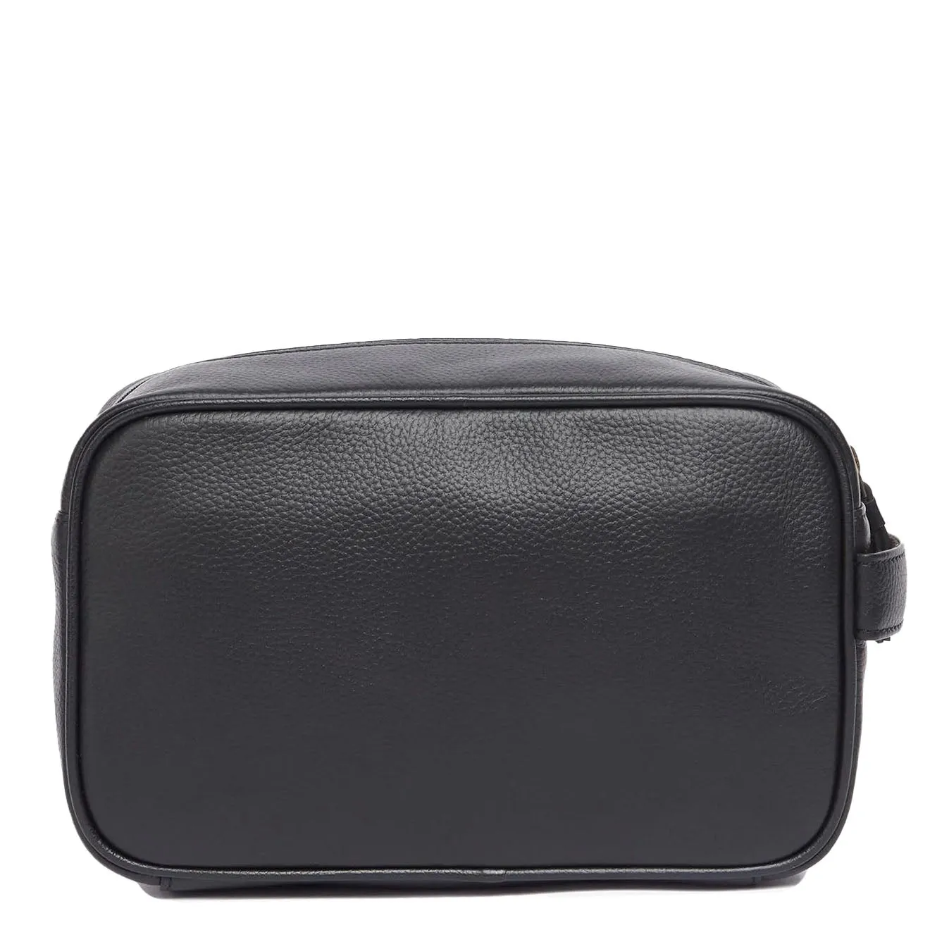 Insta-Worthy Barbour Debossed Logo Leather Wash Bag Classic Black  Stylish & Comfortable