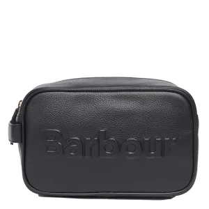 Insta-Worthy Barbour Debossed Logo Leather Wash Bag Classic Black  Stylish & Comfortable