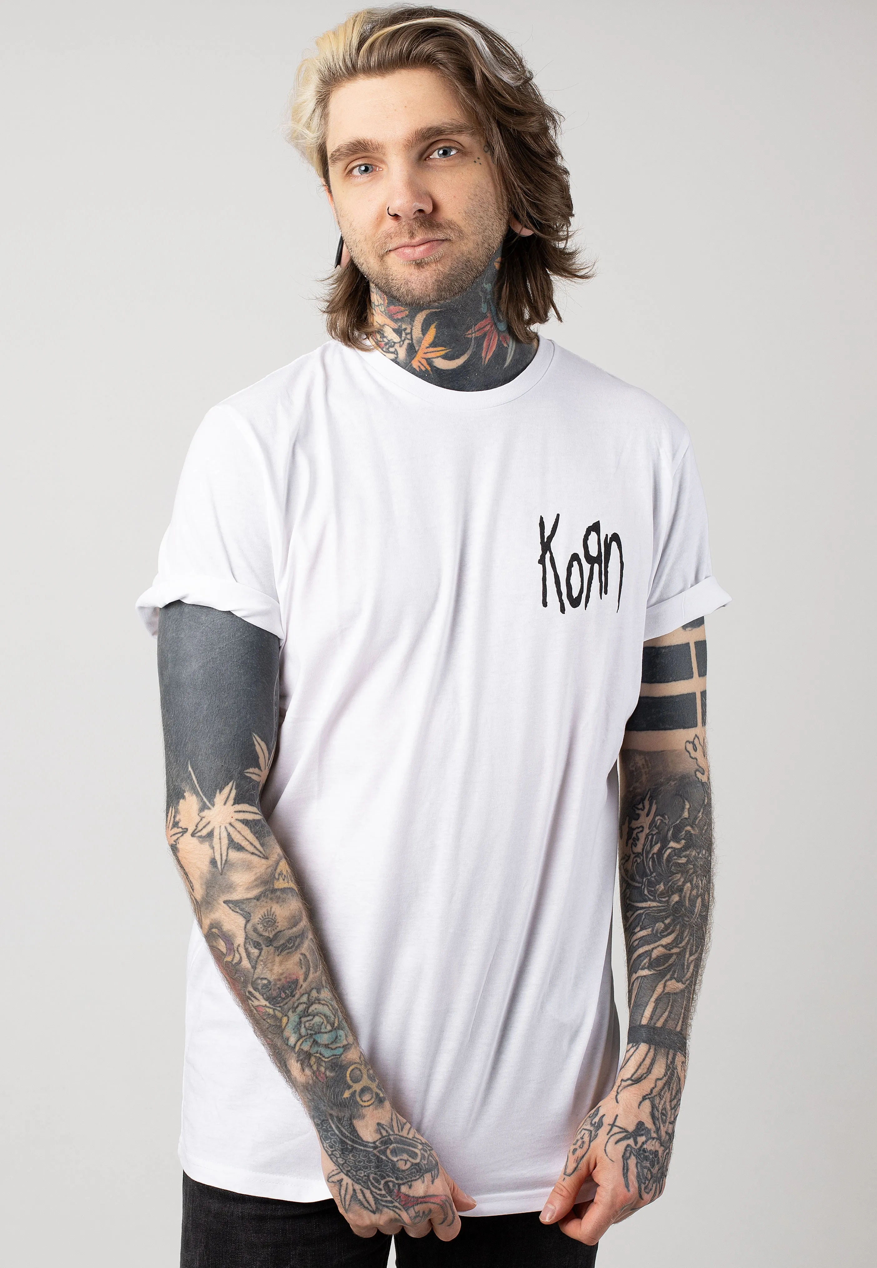 Korn - Scratched Type White - T-Shirt