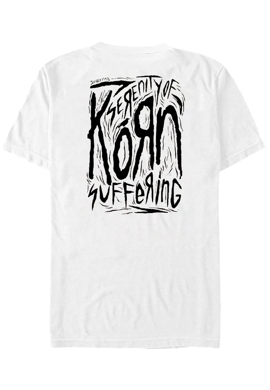 Korn - Scratched Type White - T-Shirt