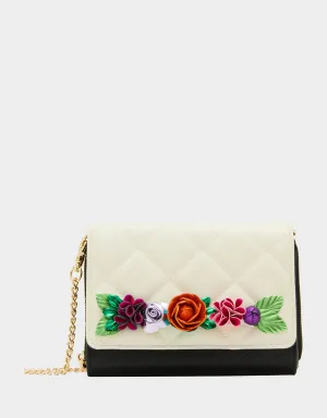LOVELY BUNCH WALLET ON CHAIN BLACK WHITE Betsey Johnson