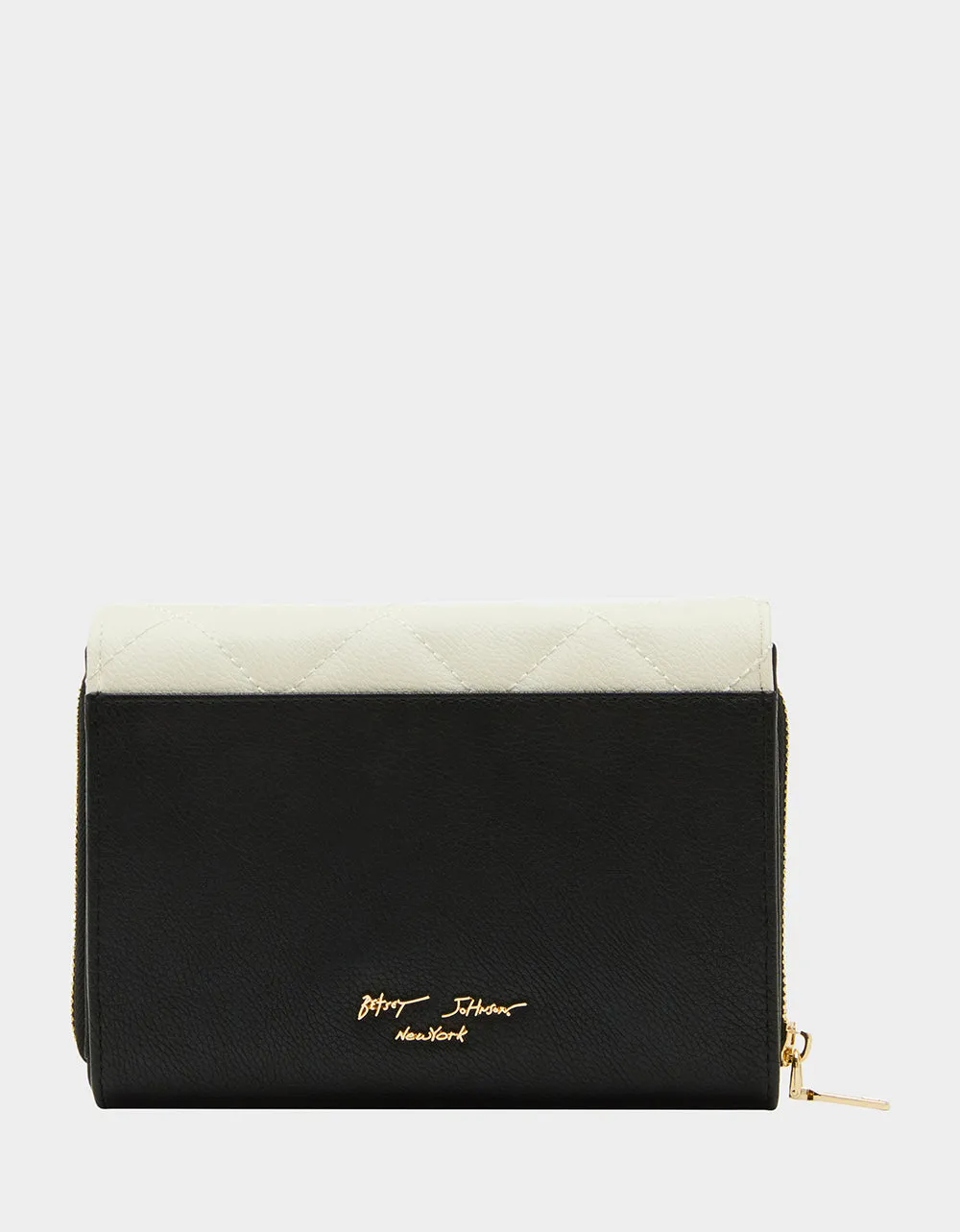 LOVELY BUNCH WALLET ON CHAIN BLACK WHITE Betsey Johnson