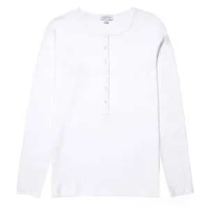 Luxury Feel Sunspel Womens Rib Henley White  Almost Sold Out!