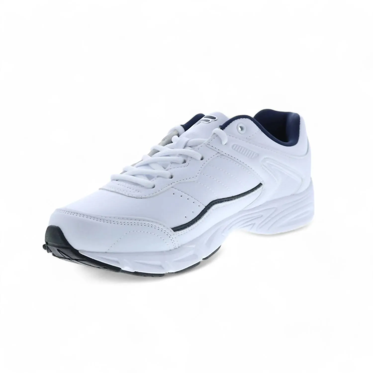 Men's Memory Sportland Running Shoe In White/fila Navy/metallic Silver