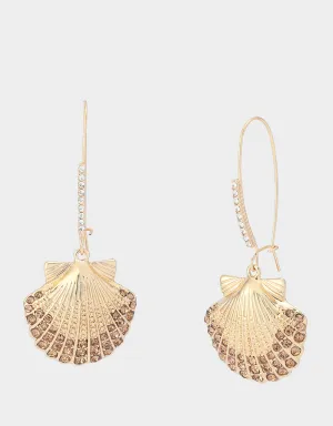 MERMAID JEWELS SHELL SHEPHERD HOOK EARRINGS GOLD Betsey Johnson