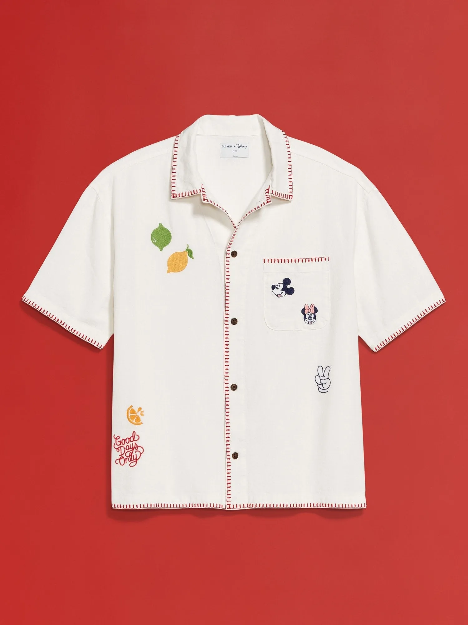 Old Navy x Disney Linen-Blend Cropped Utility Shirt