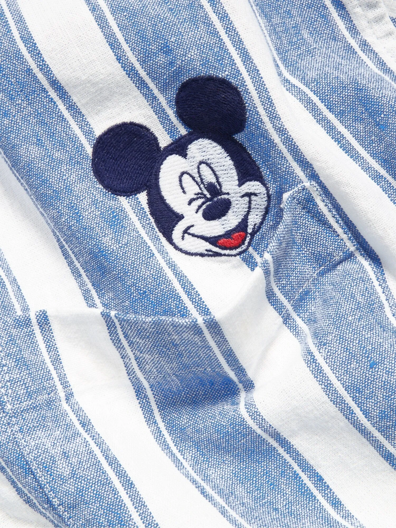Old Navy x Disney Mickey Mouse Linen-Blend Cropped Utility Shirt