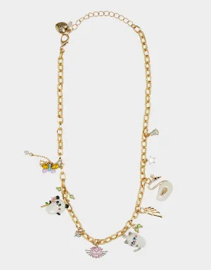 PEARL CRITTERS CHARM FRONTAL NECKLACE MULTI Betsey Johnson