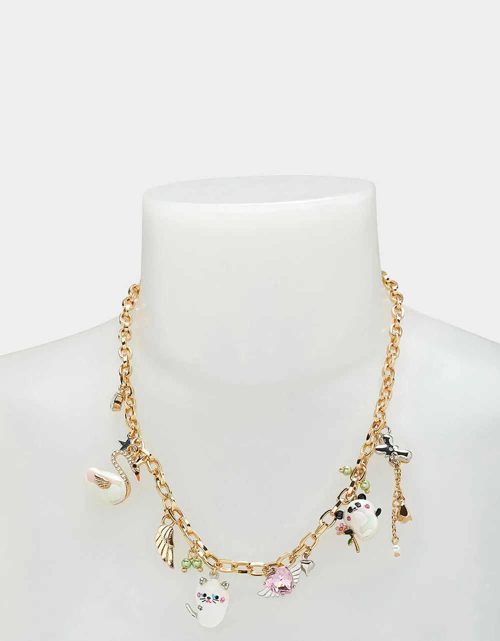PEARL CRITTERS CHARM FRONTAL NECKLACE MULTI Betsey Johnson