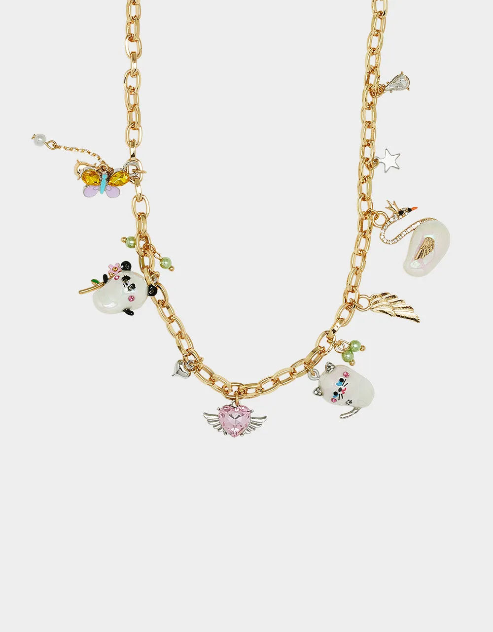PEARL CRITTERS CHARM FRONTAL NECKLACE MULTI Betsey Johnson
