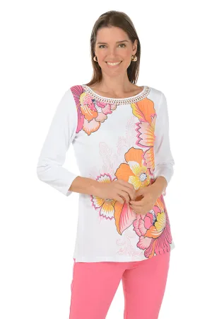 Petite Color Crush Floral Beaded Tunic