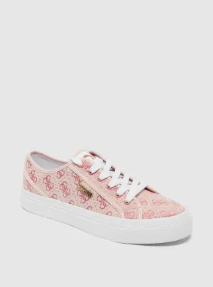 Pink Logo Jelexa Low Top Sneakers Guess