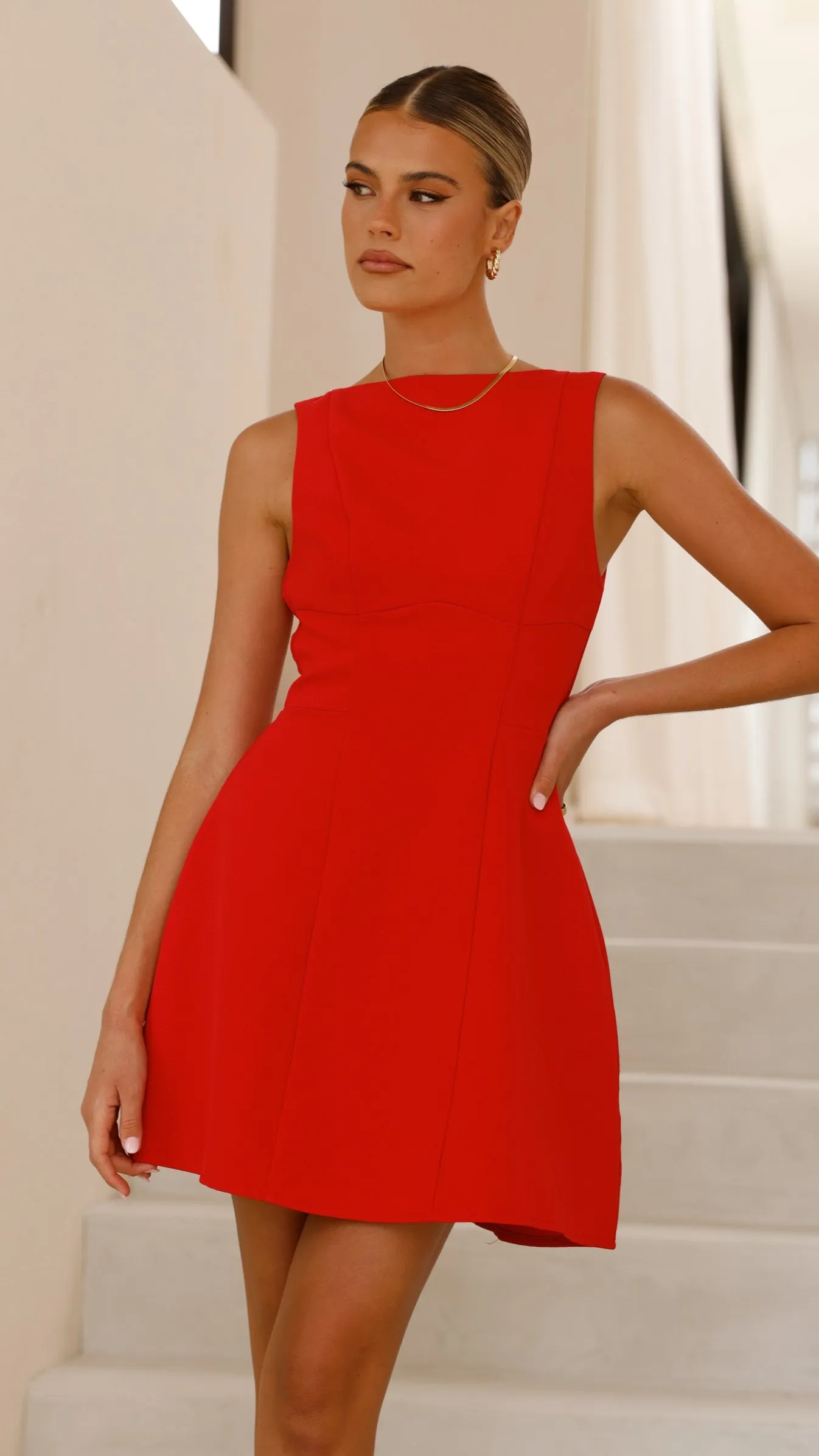 Rafiki Mini Dress - Red Billy J