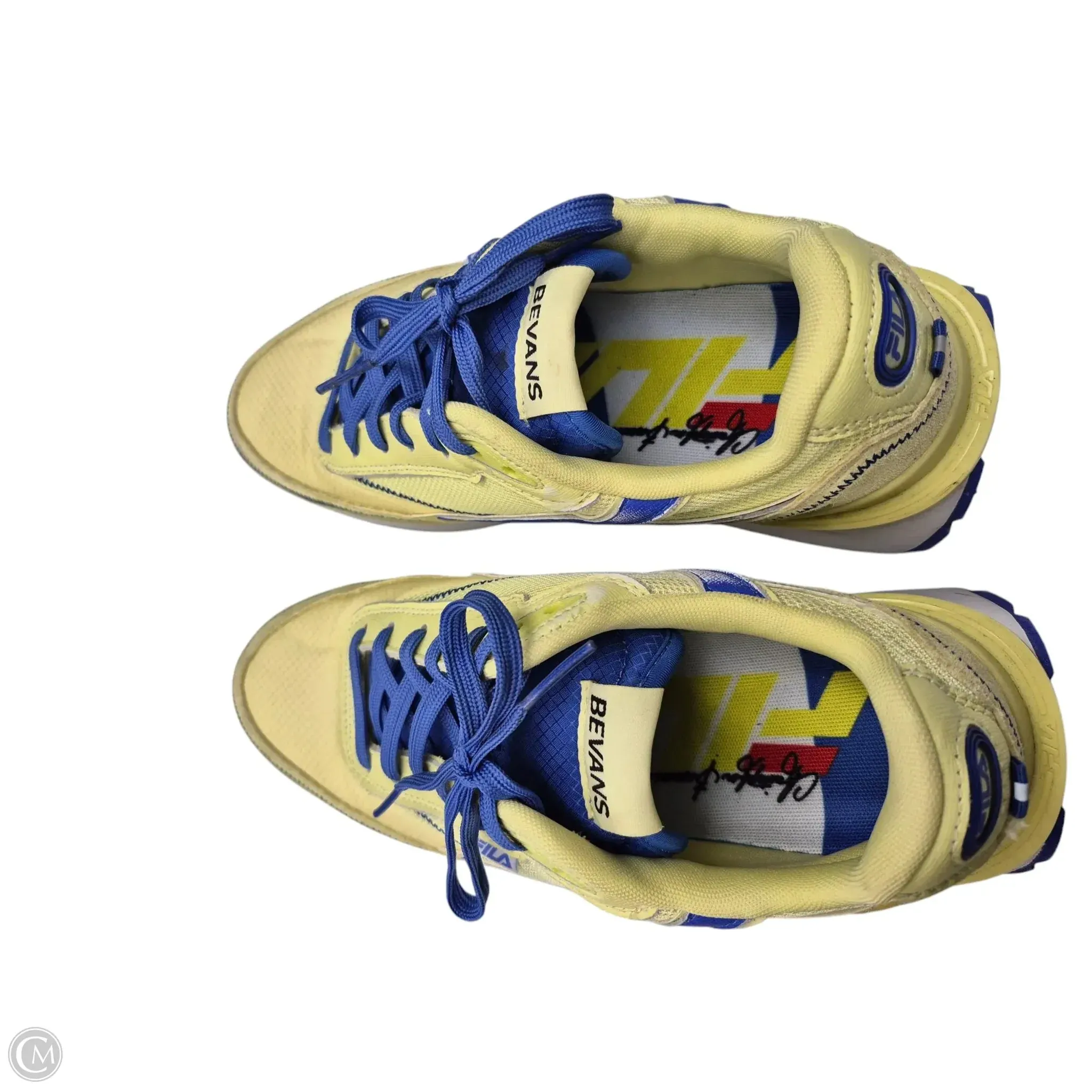 Shoes Athletic By Fila In Blue & Yellow, Size: 10