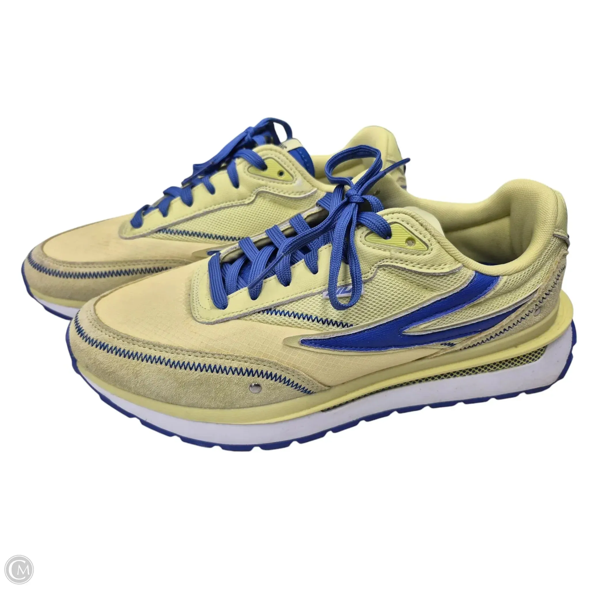 Shoes Athletic By Fila In Blue & Yellow, Size: 10