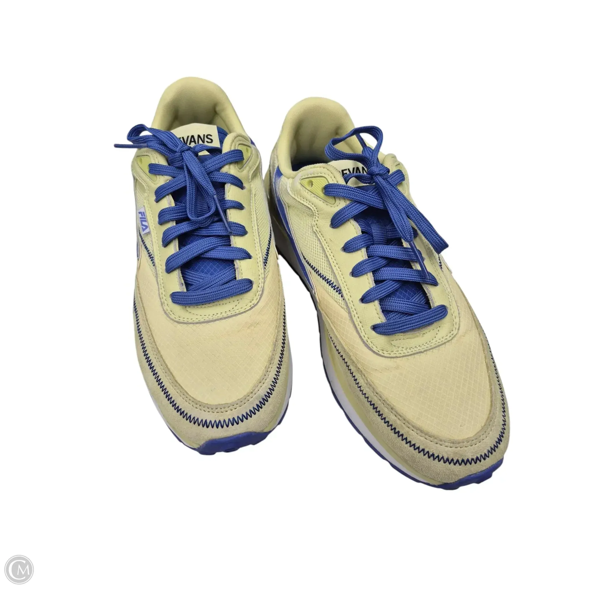 Shoes Athletic By Fila In Blue & Yellow, Size: 10