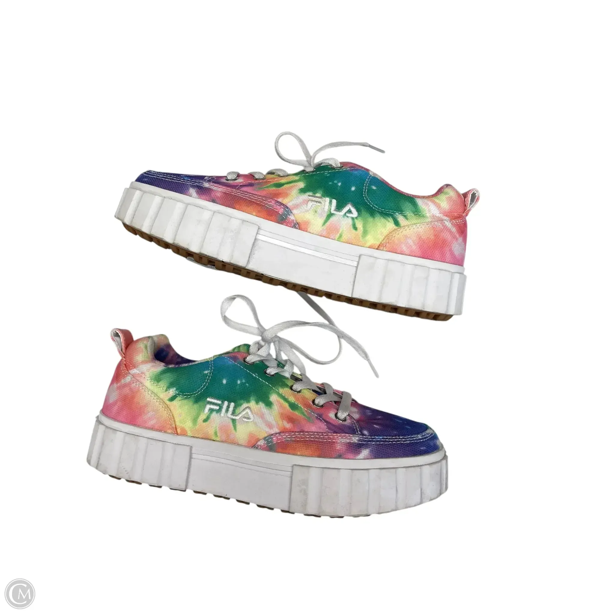 Shoes Athletic By Fila In Rainbow Print, Size: 8.5