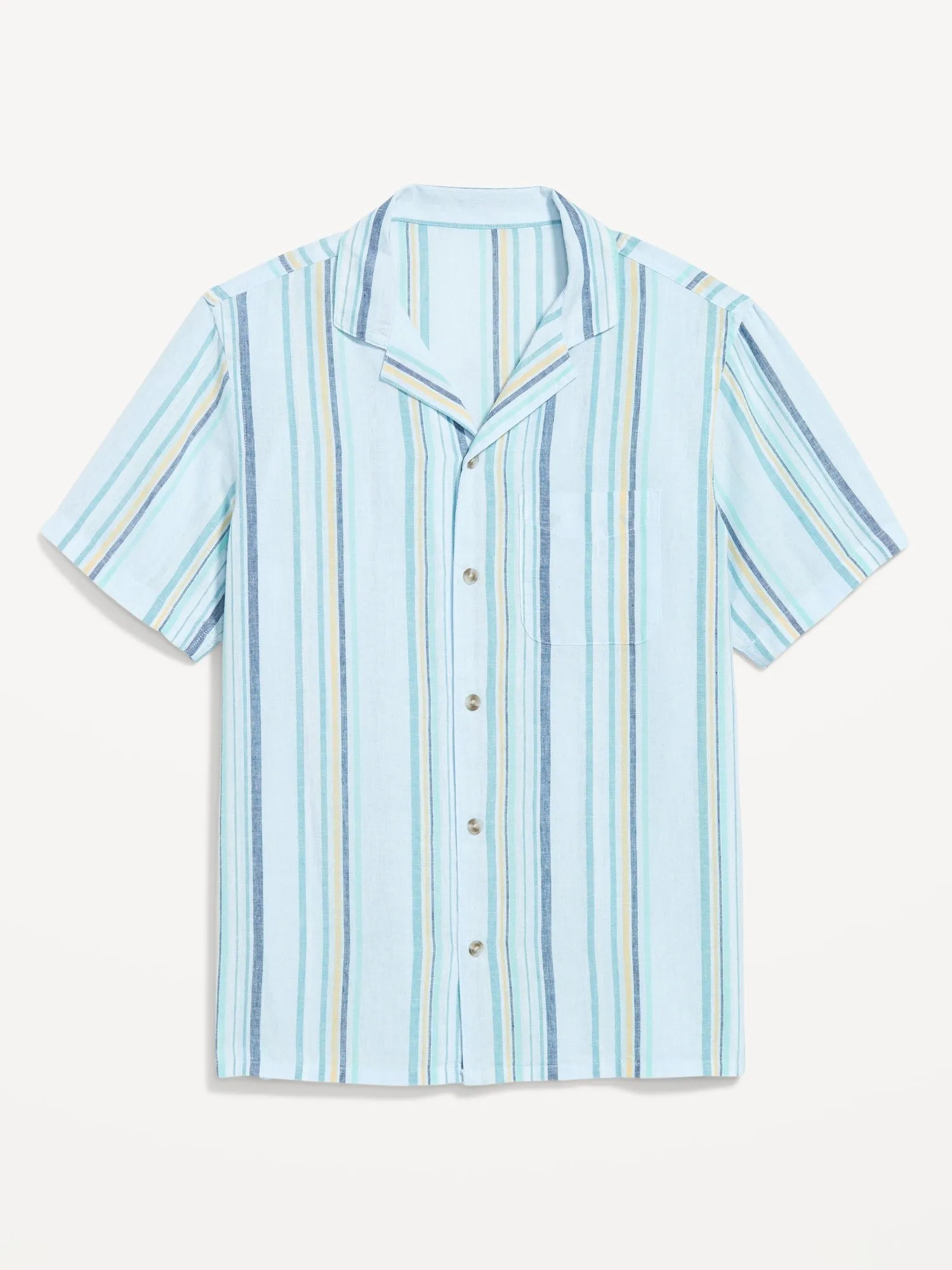 Short-Sleeve Linen-Blend Camp Shirt