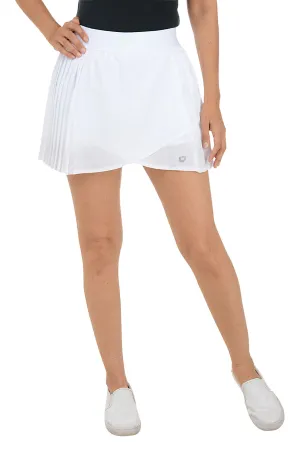 Solid UPF50  Crossover Pleated Tennis Skort