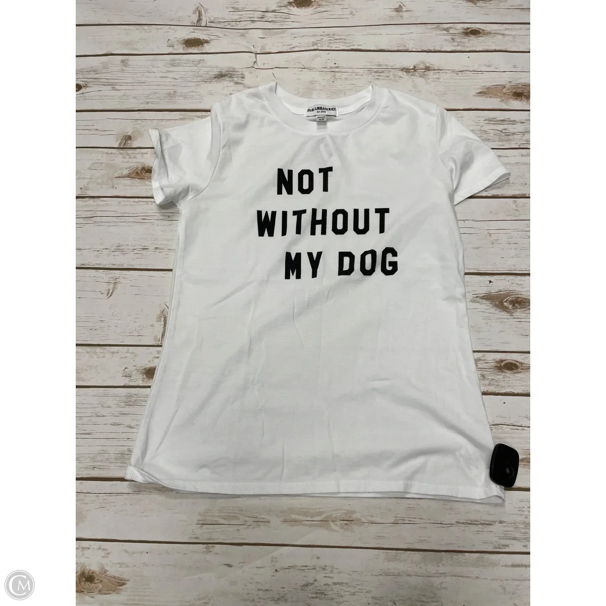 Top Short Sleeve Basic By Cme In White, Size: Xs