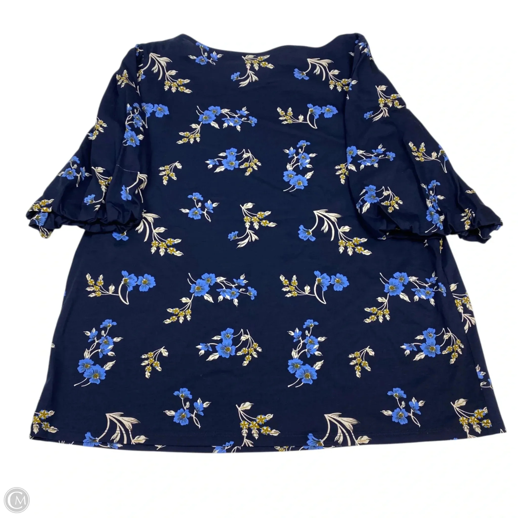 Top Short Sleeve By Ann Taylor In Navy, Size: Xl