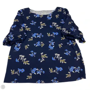 Top Short Sleeve By Ann Taylor In Navy, Size: Xl