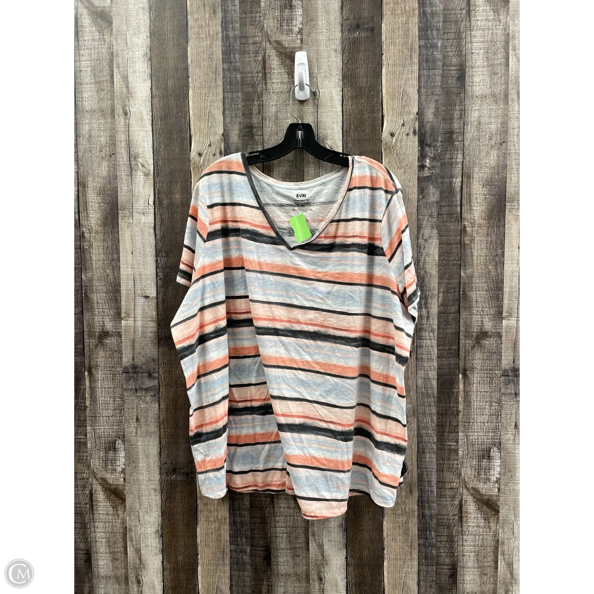 Top Short Sleeve By Evri In Multi-colored, Size: 4x
