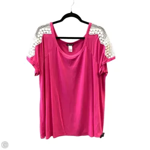 Top Short Sleeve By Heimish Usa In Pink, Size: 2x
