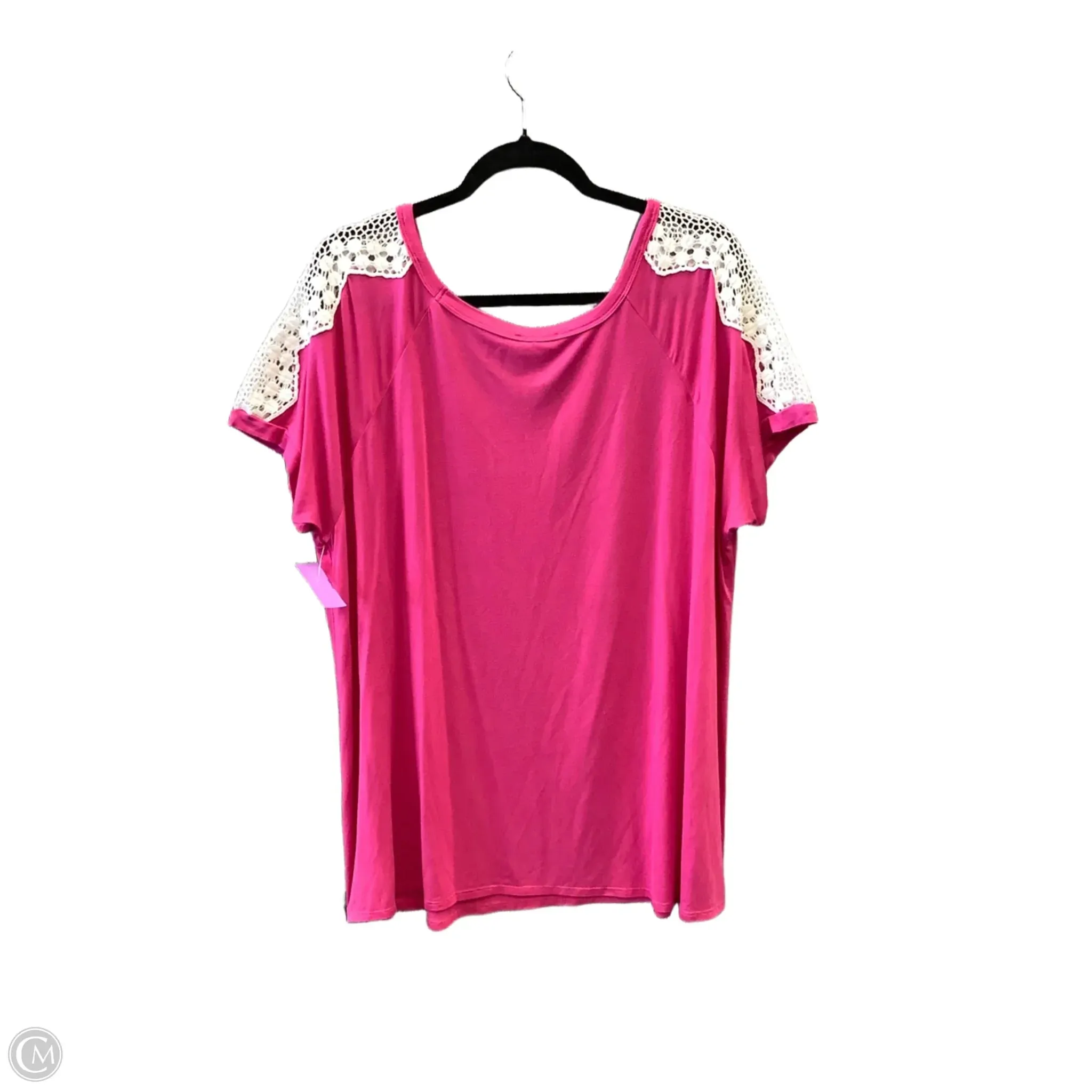 Top Short Sleeve By Heimish Usa In Pink, Size: 2x