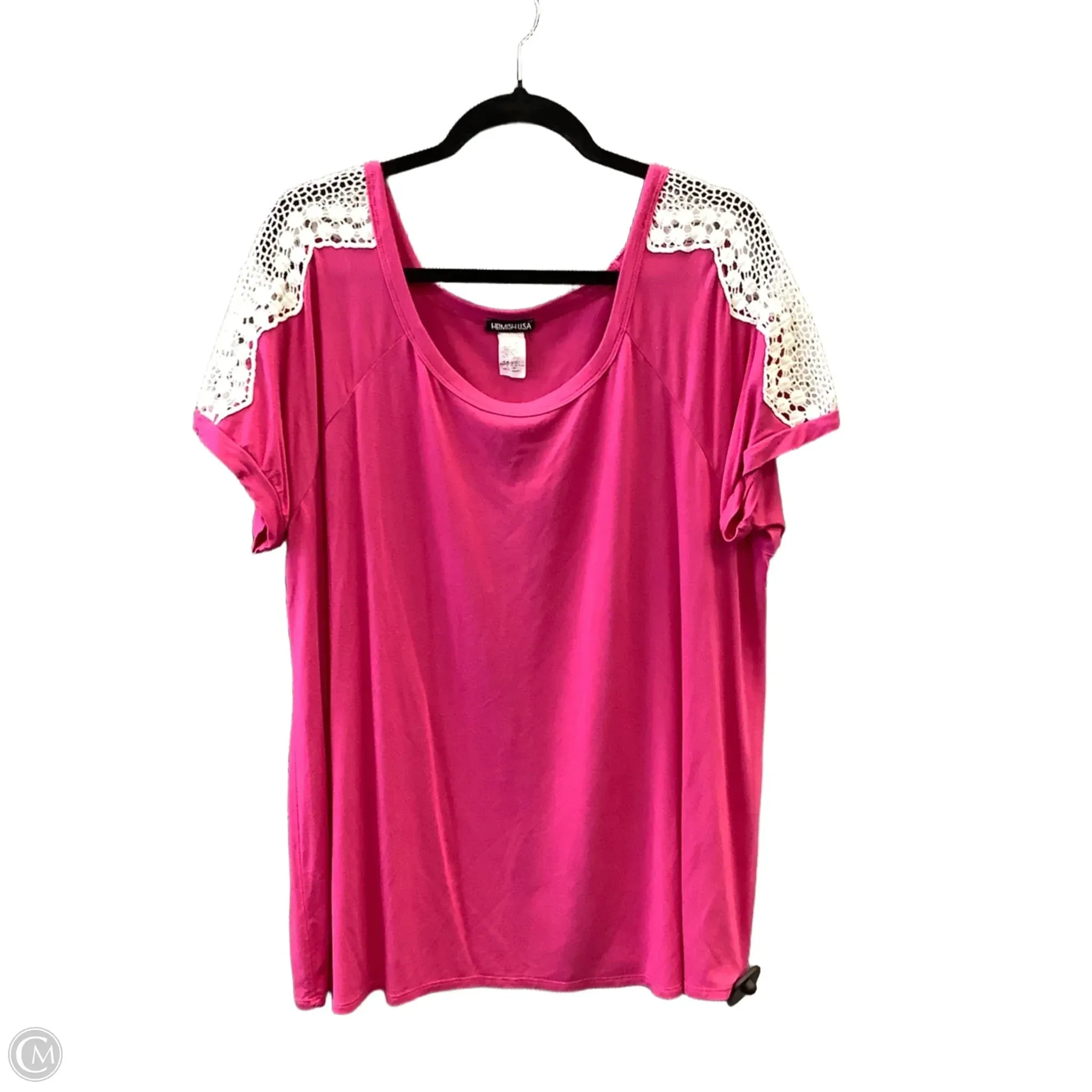 Top Short Sleeve By Heimish Usa In Pink, Size: 2x