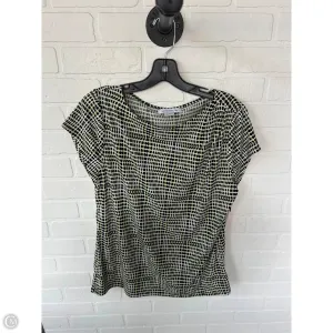 Top Short Sleeve By Liz Claiborne In Black & Green, Size: L