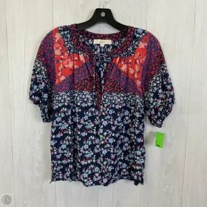 Top Short Sleeve By Loft In Blue & Red, Size: S