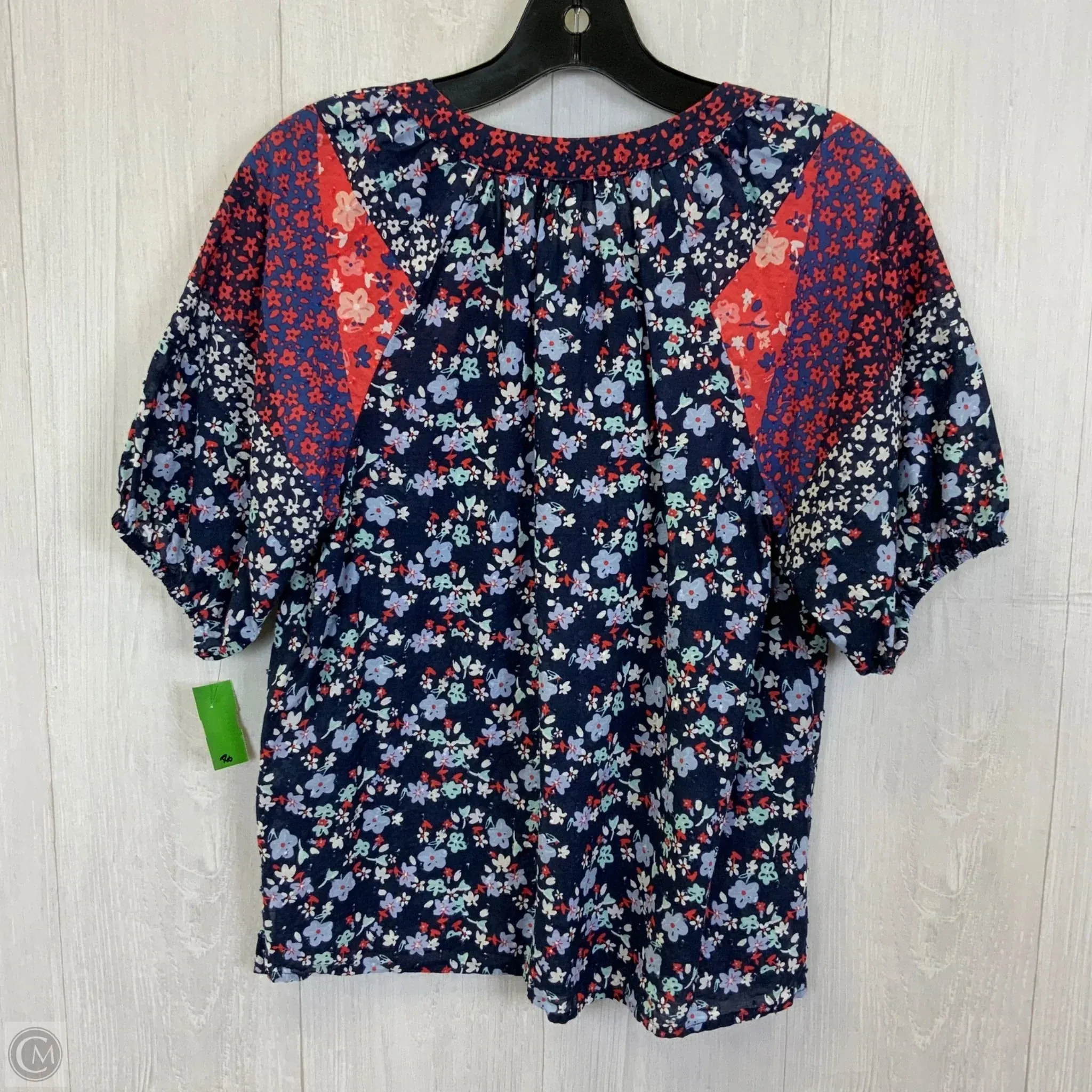 Top Short Sleeve By Loft In Blue & Red, Size: S