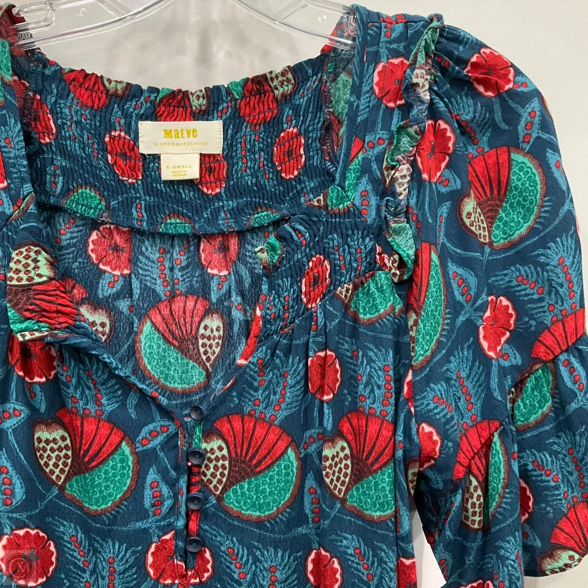 Top Short Sleeve By Maeve In Blue & Red, Size: Xs