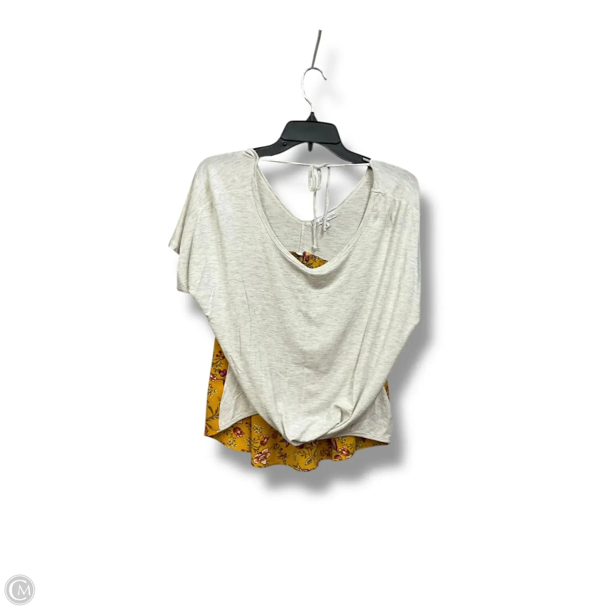 Top Short Sleeve By Moa Moa In Grey, Size: M
