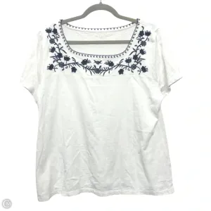 Top Short Sleeve By Talbots In Black & White, Size: Xl